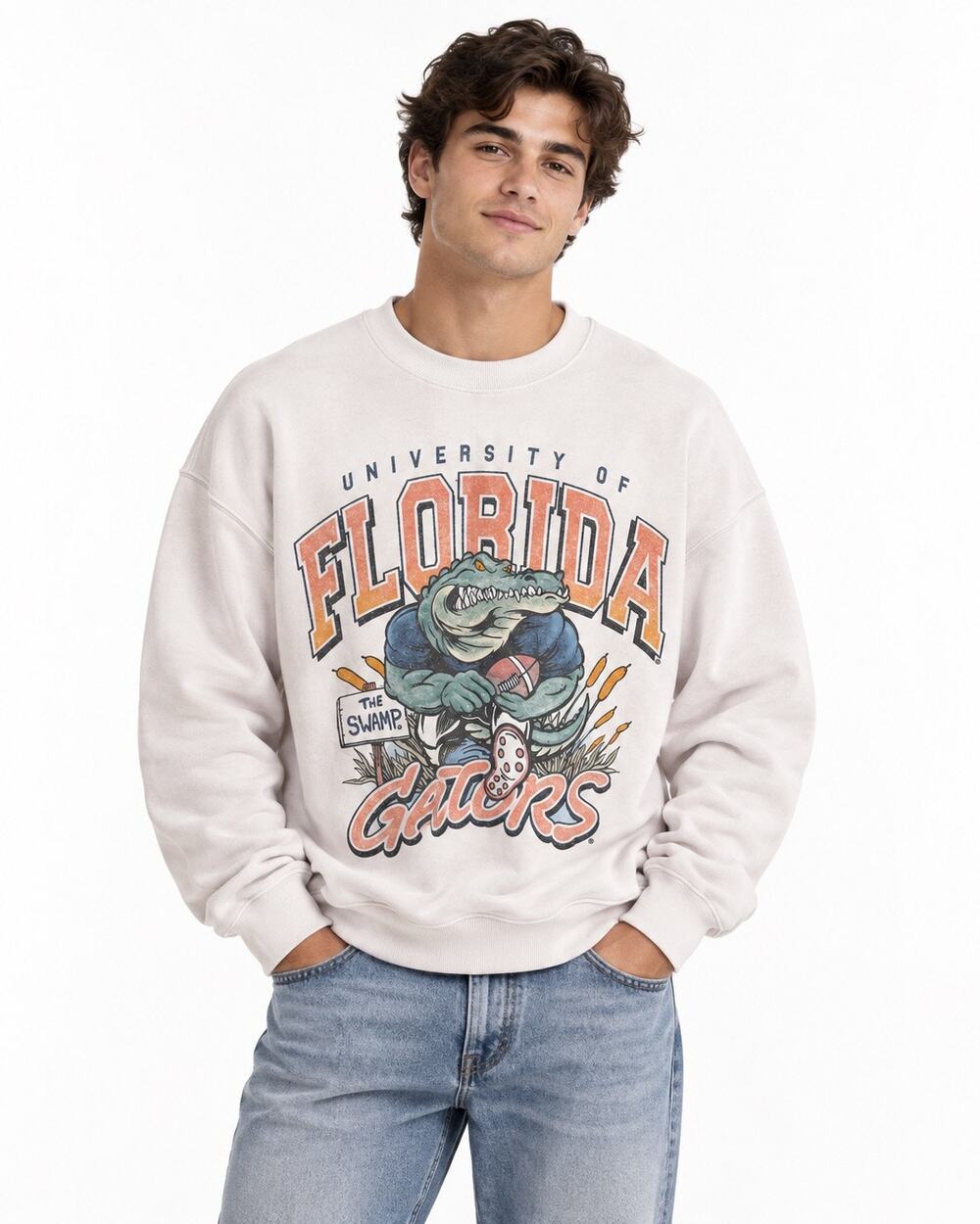 Hollister Oversized Fleece University of Florida Gators Crewneck Sz XL Boxy Fit